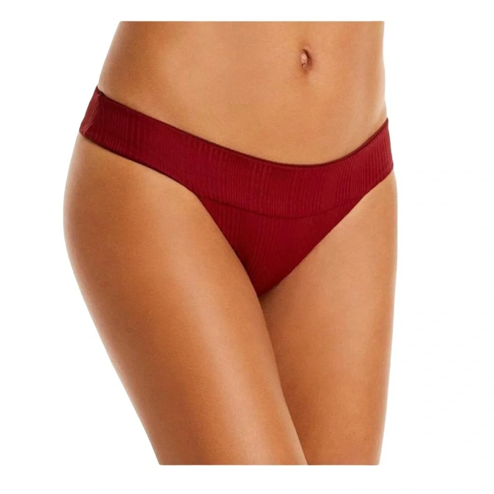 L*Space Ridin' High Ribbed Red Veronica Bikini Bottom NWOT Size M
